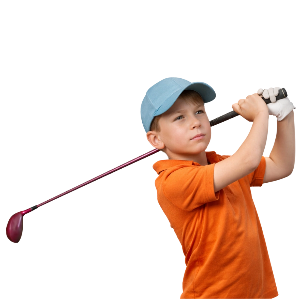Enfant participant à un cours de golf au Golf Club de Biot Antibes
